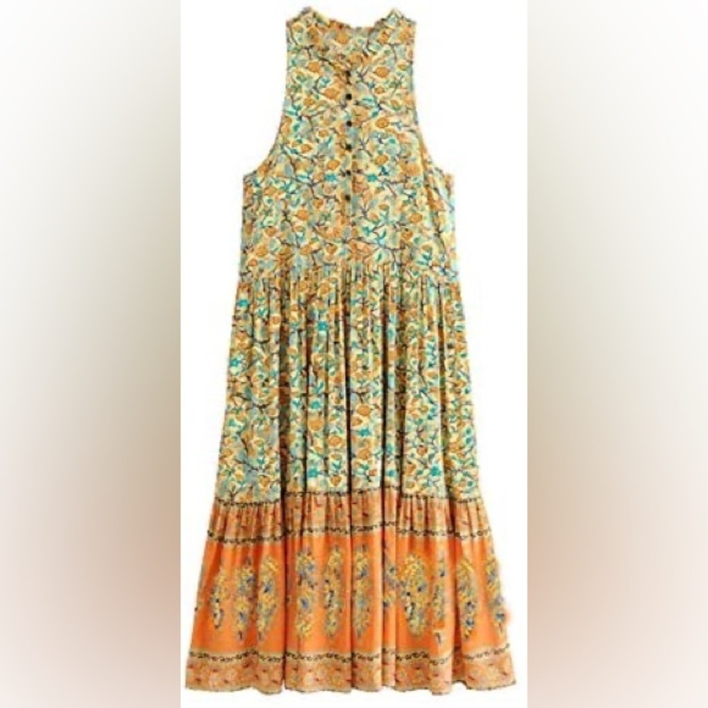 Women's Summer Sleeveless Floral Print Button Up